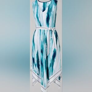 Soma Blue and White High Low Dress